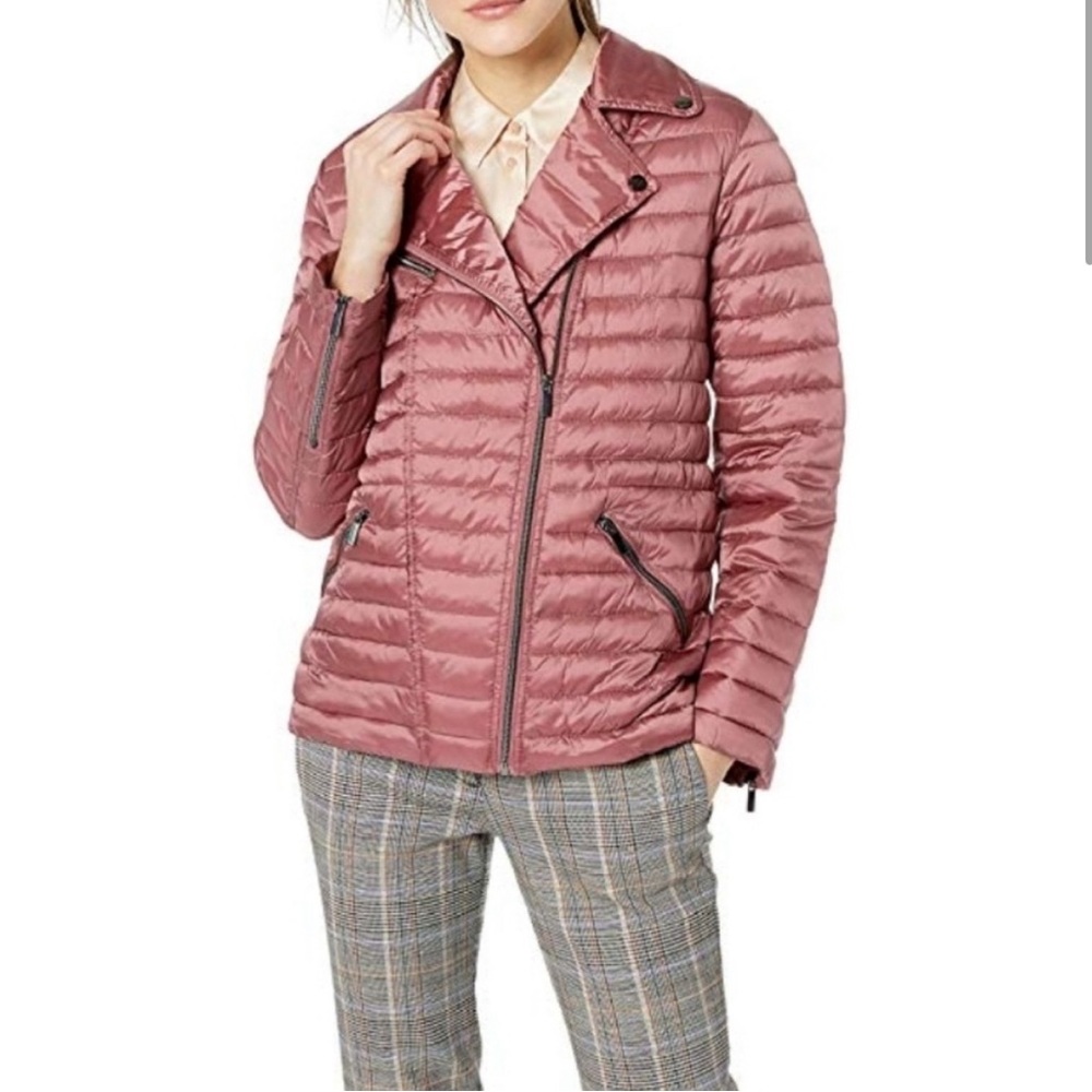 Badgley Mischka Mia Puffer Biker Jacket Women's  L